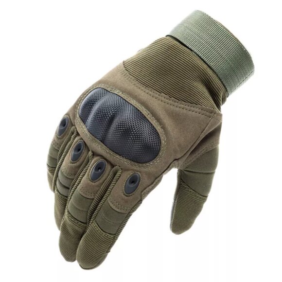 Touch Screen Tactical Gloves Green Full Finger Outdoor Riding Hiking Work Gloves - Picture 3 of 7